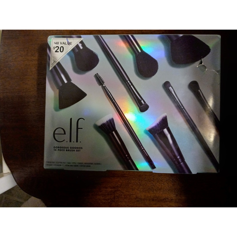 10 Piece e.l.f. Gorgeous Goodies Makeup Brush Set Brand New in Box
